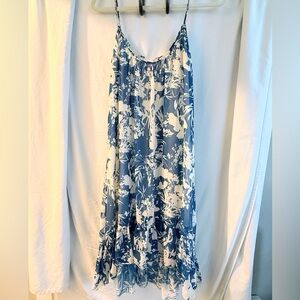 Blue and White Floral Dress